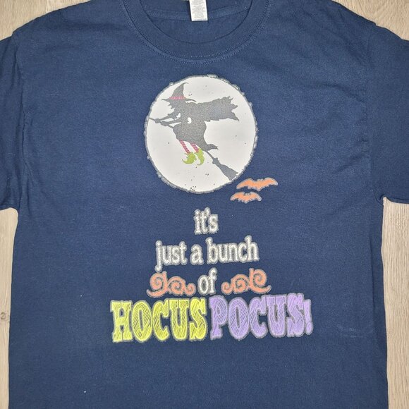 Hocus Pocus halloween fall t-Shirt it's Just A Bunch Of Hocus Pocus Quote witch - Picture 1 of 5